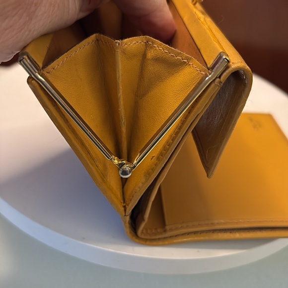 Celine wallet compact Kisslock Macadam coated canvas/leather brown & tan - Picture 14 of 17